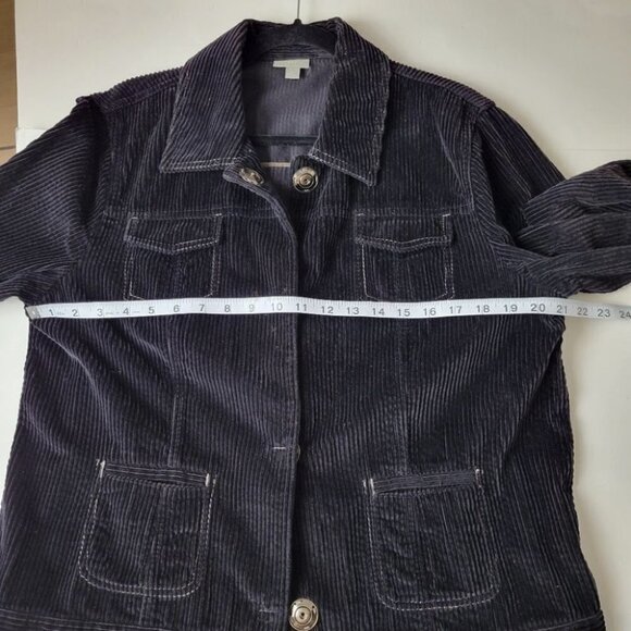 J. Jill Corduroy Jacket Snap Buttons Black L - Picture 10 of 14
